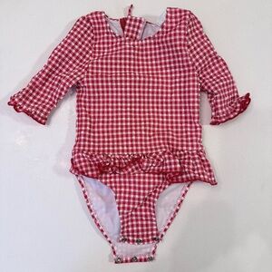 Red Gingham Girls Swimsuit - Snapper Rock